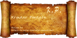 Krauter Pentele névjegykártya